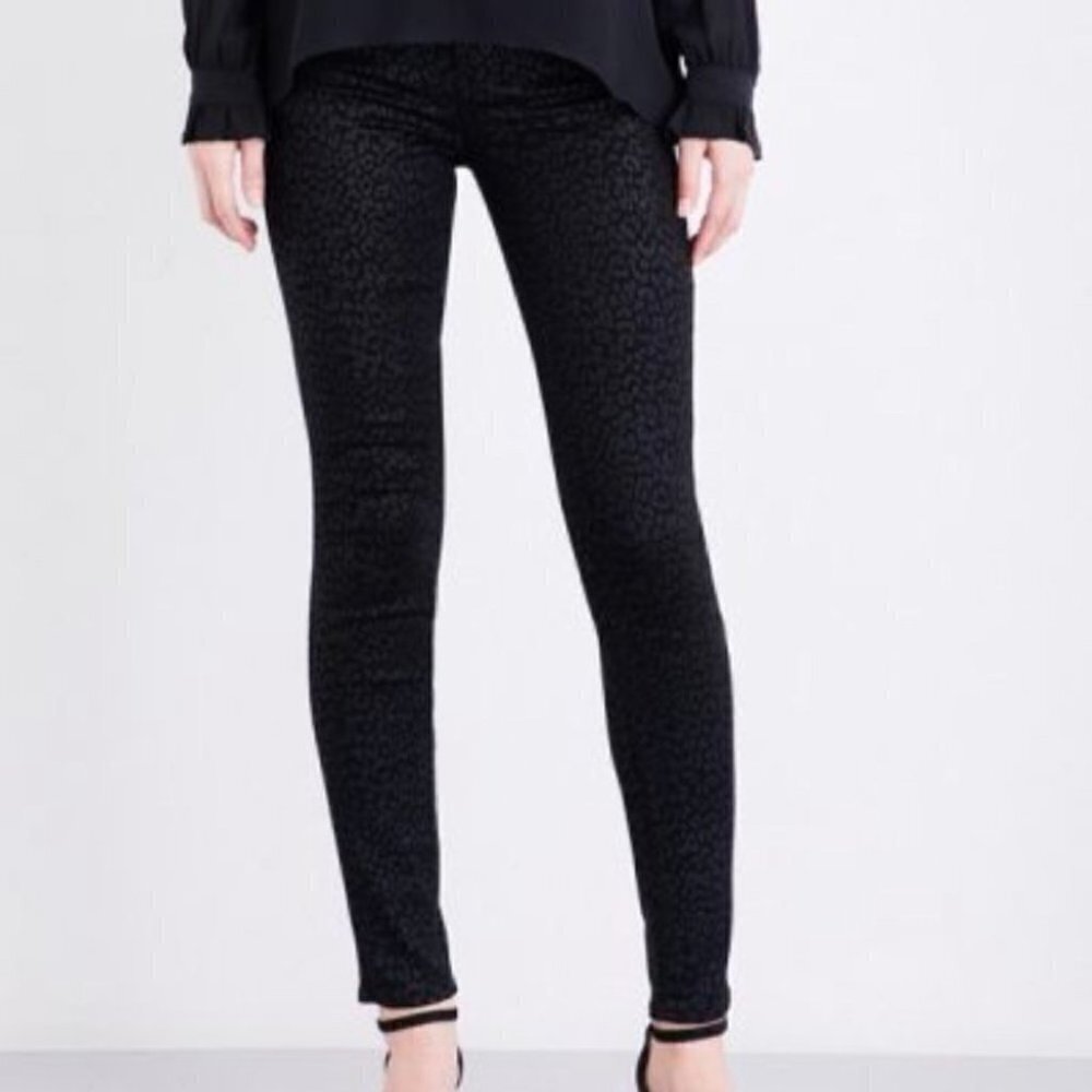 PAIGE Denim black leopard metallic skinny sz 25